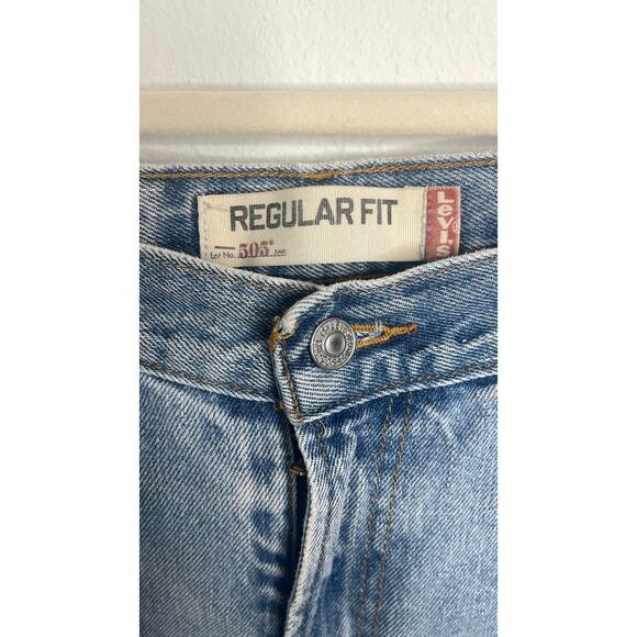 Levi’s 505 Regular Fit Jeans Men’s 30x30 Light Wash Straight Leg Denim Cotton - Picture 7 of 8